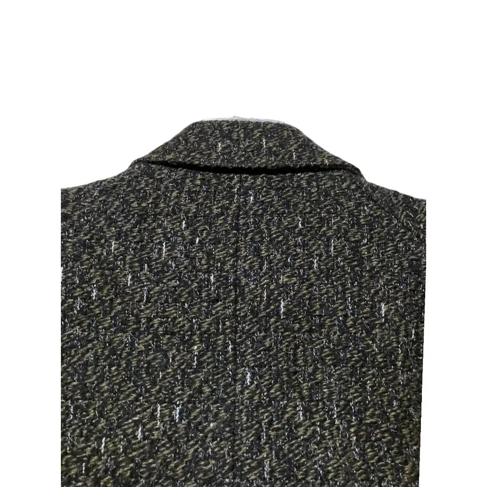 Vintage Falcone Tweed Overcoat 42 Coat Double Breasted USA Minimalist Capsule - Picture 9 of 14